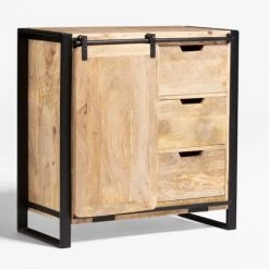 Buffet En Bois Kiefer SKLUM Bois De Manguiers - Fer - Black&Natural