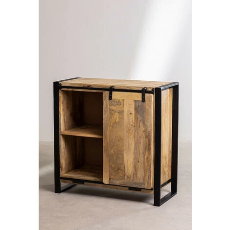 Buffet En Bois Kiefer SKLUM Bois De Manguiers - Fer - Black&Natural 5 Buffet En Bois Kiefer SKLUM Bois De Manguiers - Fer - Black&Natural – Image 5