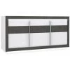 MEUBLETMOI Buffet Bahut 3 Portes 193 Cm, Bois Blanc Et Gris, Lumière LED - CALVI - Blanc