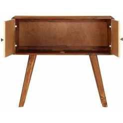 TRUE DEAL Buffet Bois De Sesham Solide Imprimé Doré 90 X 30 X 77 Cm 7 TRUE DEAL Buffet Bois De Sesham Solide Imprimé Doré 90 X 30 X 77 Cm -Buffet et enfilade Soldes 26798466 3