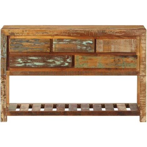 TRUE DEAL Buffet 120x30x75 Cm Bois De Récupération Solide 2 TRUE DEAL Buffet 120x30x75 Cm Bois De Récupération Solide – Image 2
