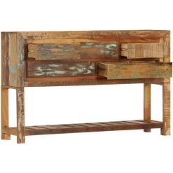 TRUE DEAL Buffet 120x30x75 Cm Bois De Récupération Solide 8 TRUE DEAL Buffet 120x30x75 Cm Bois De Récupération Solide -Buffet et enfilade Soldes 26871836 4