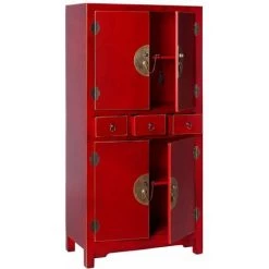 ALTOBUY IVANA ROUGE - Bahut 4 Portes Et 3 Tiroirs - Rouge