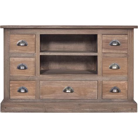 VidaXL Buffet 90x30x58 Cm Bois De Teck Massif - Brun 2 VidaXL Buffet 90x30x58 Cm Bois De Teck Massif - Brun – Image 2