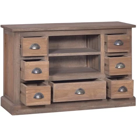 VidaXL Buffet 90x30x58 Cm Bois De Teck Massif - Brun 3 VidaXL Buffet 90x30x58 Cm Bois De Teck Massif - Brun – Image 3