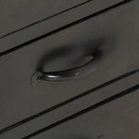 VidaXL Buffet 110x30x65 Cm Bois De Manguier Massif Brut Et Acier - Brun 5 VidaXL Buffet 110x30x65 Cm Bois De Manguier Massif Brut Et Acier - Brun – Image 5