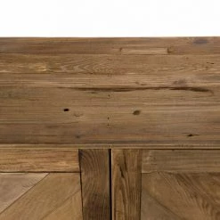 MACABANE ANDRIAN - Buffet Marron 4 Portes Bois Pin Recyclé Détails Graphiques - Naturelle -Buffet et enfilade Soldes 27206567 5