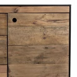 MACABANE ANDREA - Buffet 2 Portes 3 Tiroirs Bois Pin Recyclé Naturel Et Noir - Brun 7 MACABANE ANDREA - Buffet 2 Portes 3 Tiroirs Bois Pin Recyclé Naturel Et Noir - Brun -Buffet et enfilade Soldes 27206598 3