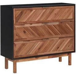 VidaXL Buffet 90x33,5x80 Cm Bois D'acacia Solide Et MDF - Brun
