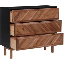 VidaXL Buffet 90x33,5x80 Cm Bois D'acacia Solide Et MDF - Brun -Buffet et enfilade Soldes 27243493 2