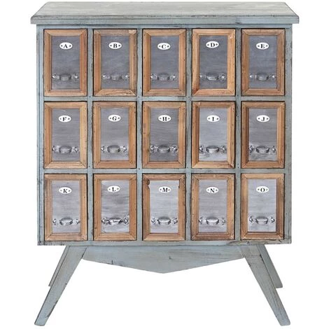 Placard De Pharmacien HHG-074, Commode, Bois Massif De Sapin, Vintage, Style Shabby 94x73x32cm 3 Placard De Pharmacien HHG-074, Commode, Bois Massif De Sapin, Vintage, Style Shabby 94x73x32cm – Image 3