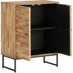 HELLOSHOP26 Buffet Bahut Armoire Console Meuble De Rangement Bois De Teck Recyclé 75 Cm - Bois -Buffet et enfilade Soldes 27479327 4