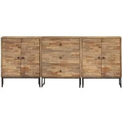TRUE DEAL Ensemble De Buffets 3 Pcs Bois De Teck Recyclé
