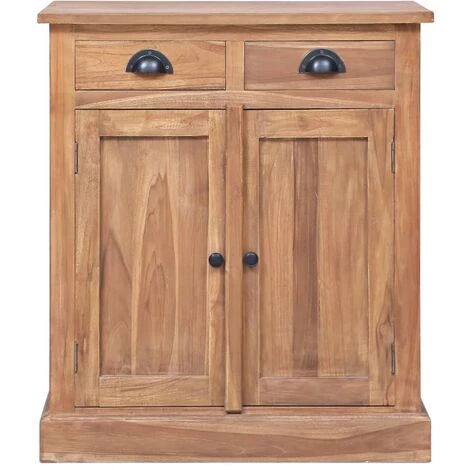 LITZEE Armoire Latérale 65 X 30 X 75 Cm Teck Solide 2 LITZEE Armoire Latérale 65 X 30 X 75 Cm Teck Solide – Image 2