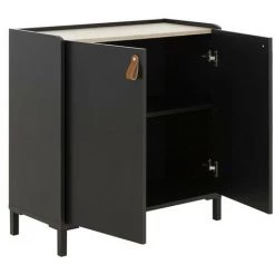 Meuble Rangement 2 Portes Amsterdam - Fabrication Française - Calicosy - Noir -Buffet et enfilade Soldes 27645169 4