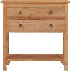 LITZEE Buffet 78x35x80 Cm Bois De Teck Massif 7 LITZEE Buffet 78x35x80 Cm Bois De Teck Massif -Buffet et enfilade Soldes 27808683 3