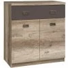 HUCOCO LISETTO - Buffet Pour Salon, Chambre Adulte Et Chambre Ado - Style Moderne - 87,5 X 80 X 40 Cm - Un Tiroir - Beige