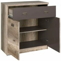 HUCOCO LISETTO - Buffet Pour Salon, Chambre Adulte Et Chambre Ado - Style Moderne - 87,5 X 80 X 40 Cm - Un Tiroir - Beige 5 HUCOCO LISETTO - Buffet Pour Salon, Chambre Adulte Et Chambre Ado - Style Moderne - 87,5 X 80 X 40 Cm - Un Tiroir - Beige -Buffet et enfilade Soldes 27848332 3