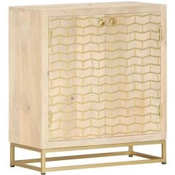 ASUPERMALL Buffet Dore 60 X 30 X 70 Cm Bois De Manguier Massif