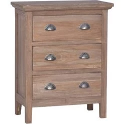 ASUPERMALL Buffet Avec 3 Tiroirs 60x30x75 Cm Bois De Teck Massif