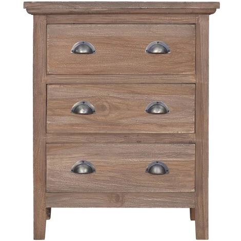 ASUPERMALL Buffet Avec 3 Tiroirs 60x30x75 Cm Bois De Teck Massif 3 ASUPERMALL Buffet Avec 3 Tiroirs 60x30x75 Cm Bois De Teck Massif – Image 3