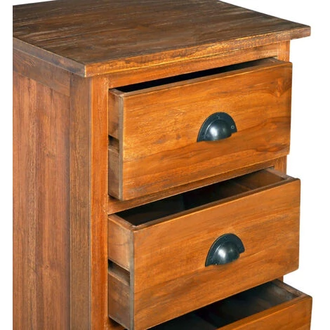 ASUPERMALL Buffet 45x35x110 Cm Bois De Teck Massif 2 ASUPERMALL Buffet 45x35x110 Cm Bois De Teck Massif – Image 2