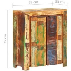 ASUPERMALL Buffet 59x33x75 Cm Bois De Recuperation Solide -Buffet et enfilade Soldes 27971923 3