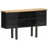 ASUPERMALL Buffet 110x30x65 Cm Bois De Manguier Massif Brut Et Acier