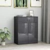 ASUPERMALL Buffet Gris Brillant 60x30x75 Cm Agglomere