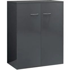 ASUPERMALL Buffet Gris Brillant 60x30x75 Cm Agglomere -Buffet et enfilade Soldes 27972362 4