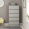 ASUPERMALL Buffet A Tiroirs Gris 60x35x121 Cm Agglomere