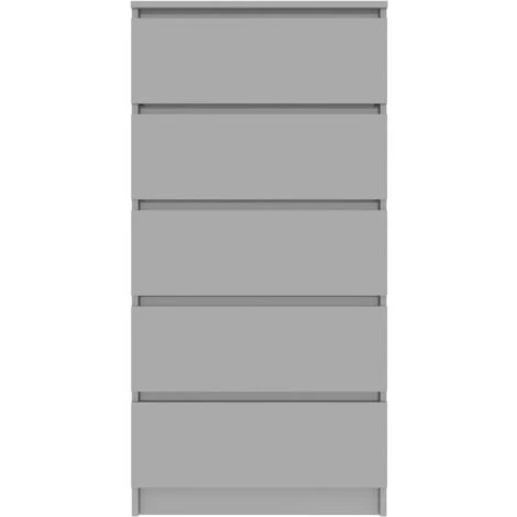 ASUPERMALL Buffet A Tiroirs Gris Brillant 60x35x121 Cm Agglomere 2 ASUPERMALL Buffet A Tiroirs Gris Brillant 60x35x121 Cm Agglomere – Image 2