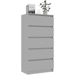 ASUPERMALL Buffet A Tiroirs Gris Brillant 60x35x121 Cm Agglomere 8 ASUPERMALL Buffet A Tiroirs Gris Brillant 60x35x121 Cm Agglomere -Buffet et enfilade Soldes 27972379 4
