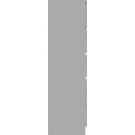 ASUPERMALL Buffet A Tiroirs Gris Brillant 60x35x121 Cm Agglomere 5 ASUPERMALL Buffet A Tiroirs Gris Brillant 60x35x121 Cm Agglomere – Image 5