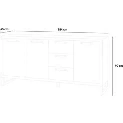 LLB LIVING LIFE BED Buffet En Bois Design Industriel Moderne Pour Cuisine Houston -Buffet et enfilade Soldes 28011860 4