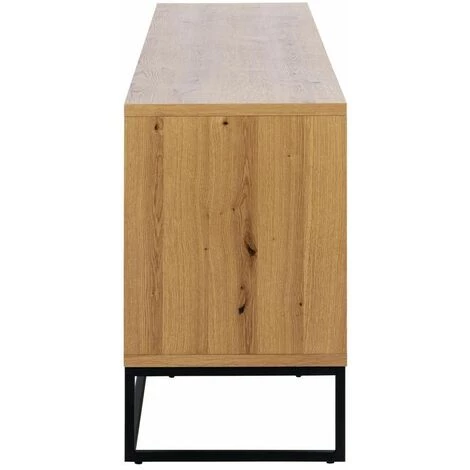 Buffets BOBOCHIC - Buffet 198 Cm DIANA Placage Chêne Et Métal - Marron 4 Buffets BOBOCHIC - Buffet 198 Cm DIANA Placage Chêne Et Métal - Marron – Image 4