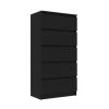 ASUPERMALL Buffet A Tiroirs Noir 60x35x121 Cm Agglomere