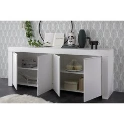 MILIBOO Buffet Design 4 Portes L210 Cm Blanc Mat TINO - Blanc Mat -Buffet et enfilade Soldes 28107074 3