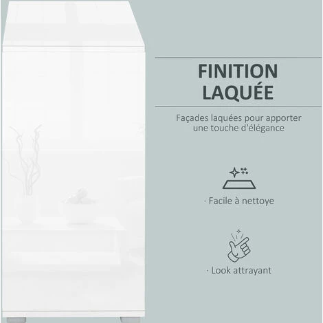 HOMCOM Commode Buffet Meuble De Rangement 2 Tiroirs 2 Portes Avec étagère 79 X 36 X 74 Cm Gris 5 HOMCOM Commode Buffet Meuble De Rangement 2 Tiroirs 2 Portes Avec étagère 79 X 36 X 74 Cm Gris – Image 5