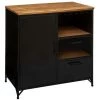 Buffet 1 Porte 3 Niches Cierna Atmosphera - Noir - Noir Et Naturel