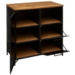 Buffet 1 Porte 3 Niches Cierna Atmosphera - Noir - Noir Et Naturel -Buffet et enfilade Soldes 28171150 3