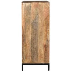 MILIBOO Meuble Range-bouteilles En Manguier Massif HIPPOLYTE - Naturel -Buffet et enfilade Soldes 28194434 3