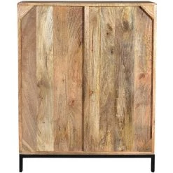 MILIBOO Meuble Range-bouteilles En Manguier Massif HIPPOLYTE - Naturel -Buffet et enfilade Soldes 28194434 4