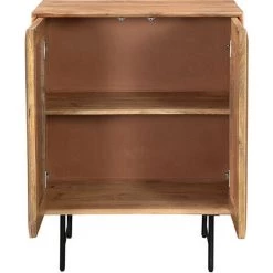 MILIBOO Buffet Haut En Manguier Massif Avec Portes En Relief L70 Cm AGRA - Naturel -Buffet et enfilade Soldes 28194440 2