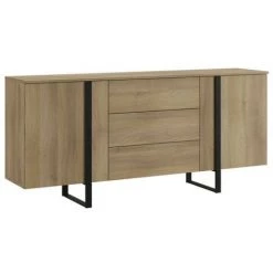 Buffets BOBOCHIC - Buffet 180 Cm ZAMBIA Chêne Et Métal - Marron