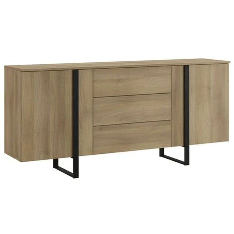 Buffets BOBOCHIC - Buffet 180 Cm ZAMBIA Chêne Et Métal - Marron 1 Buffets BOBOCHIC - Buffet 180 Cm ZAMBIA Chêne Et Métal - Marron