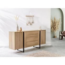 Buffets BOBOCHIC - Buffet 180 Cm ZAMBIA Chêne Et Métal - Marron 7 Buffets BOBOCHIC - Buffet 180 Cm ZAMBIA Chêne Et Métal - Marron -Buffet et enfilade Soldes 28424168 3