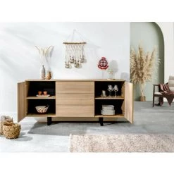 Buffets BOBOCHIC - Buffet 180 Cm ZAMBIA Chêne Et Métal - Marron 8 Buffets BOBOCHIC - Buffet 180 Cm ZAMBIA Chêne Et Métal - Marron -Buffet et enfilade Soldes 28424168 4