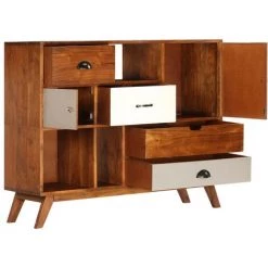 TRUE DEAL Buffet 115x35x86 Cm Bois Solide D'acacia -Buffet et enfilade Soldes 28456365 5