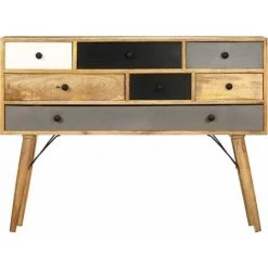 TRUE DEAL Buffet 110x30x82 Cm Bois De Manguier Massif -Buffet et enfilade Soldes 28456448 3